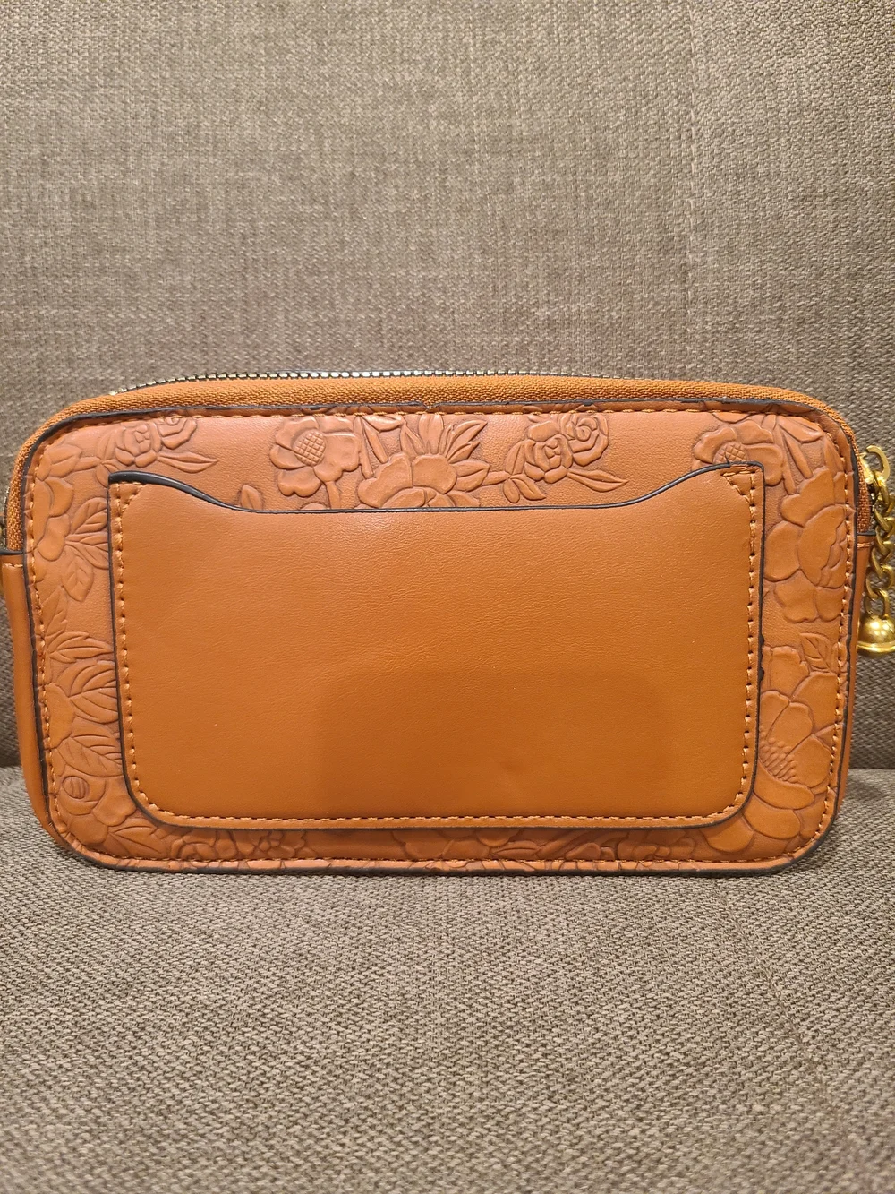 Western Brown floral embossed camera-style crossbody bag-please read description